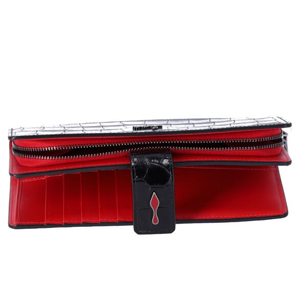 Christian Louboutin Paloma Long Wallet Black Red Leather - Picture 5 of 6